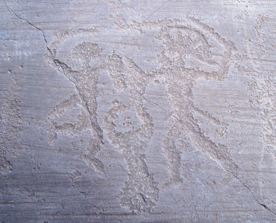 rock drawings in Valcamonica, Italy
