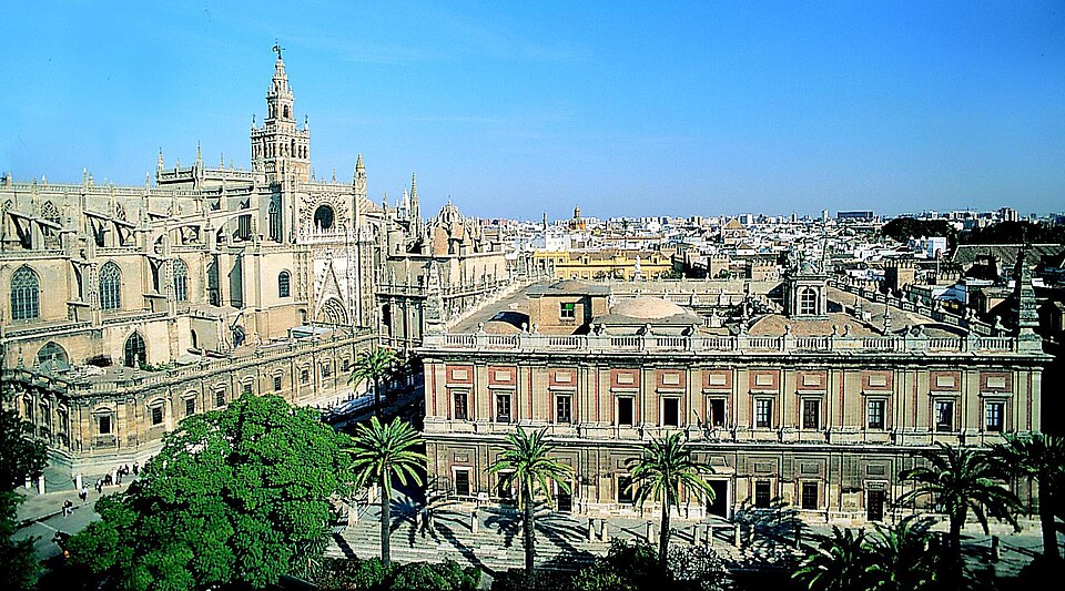Cathedral, Alcázar and Archivo de Indias in Seville, Spain