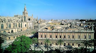 Cathedral, Alcázar and Archivo de Indias in Seville, Spain