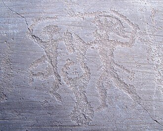 rock drawings in Valcamonica, Italy