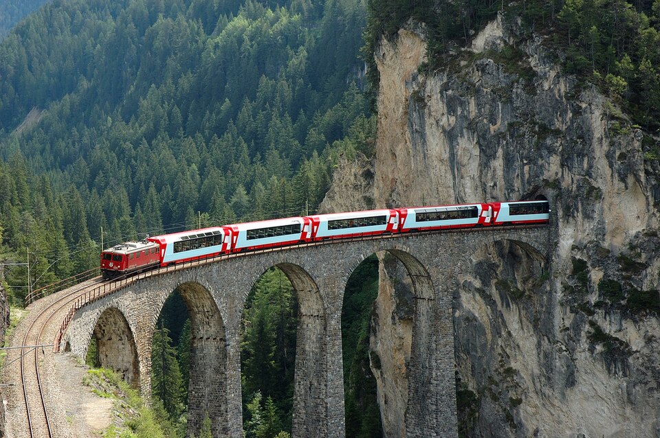 Rhaetian Railway in the Albula / Bernina Landscapes, Italy